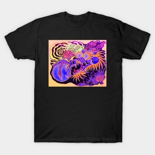 Neon Dragon With 4 Elements Variant 7 T-Shirt